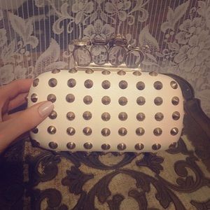 Studded Vegan Leather Clutch