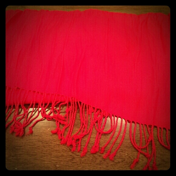 Red pashmina-scarf
