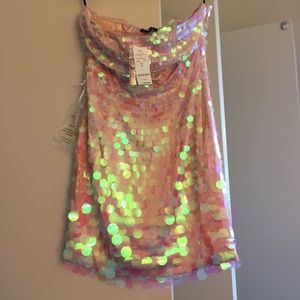 Valentines Dress 💕 Strapless sequin mini dress