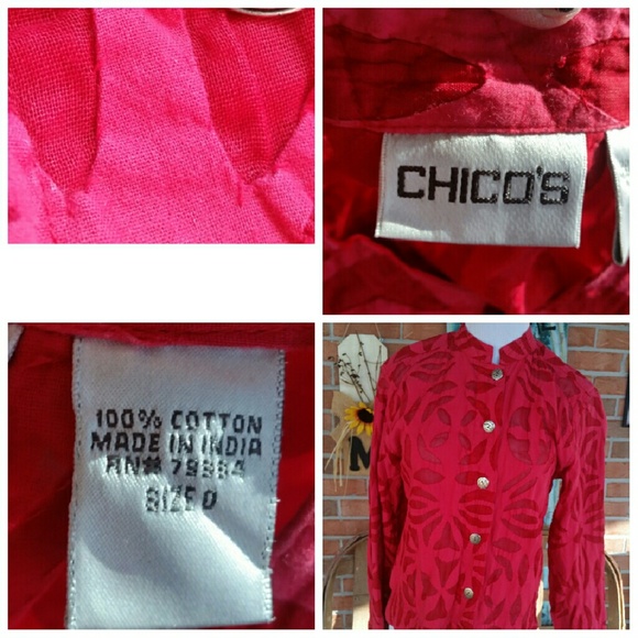 SOLD Beautiful Red Sheer Top by - Picture 2 of 3