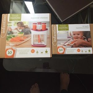 NEW Infantino squeeze station with 50-pack pouches