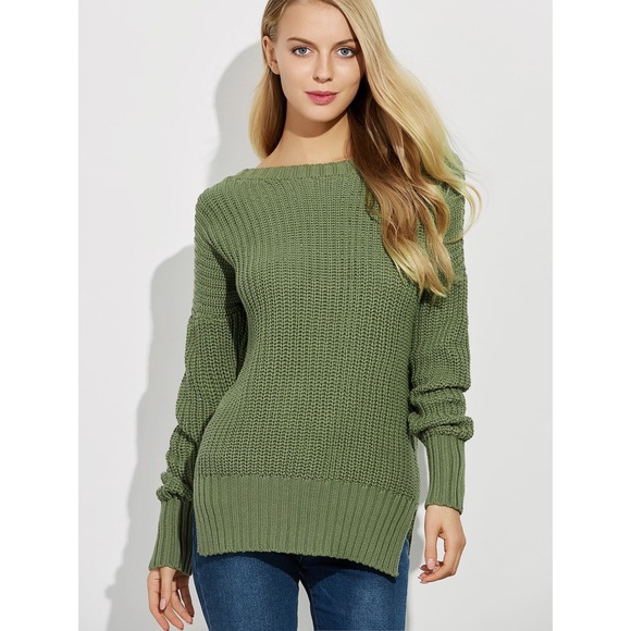💥ONE LEFT!💥 Lace Up Back Ribbed Sweater - Picture 4 of 4