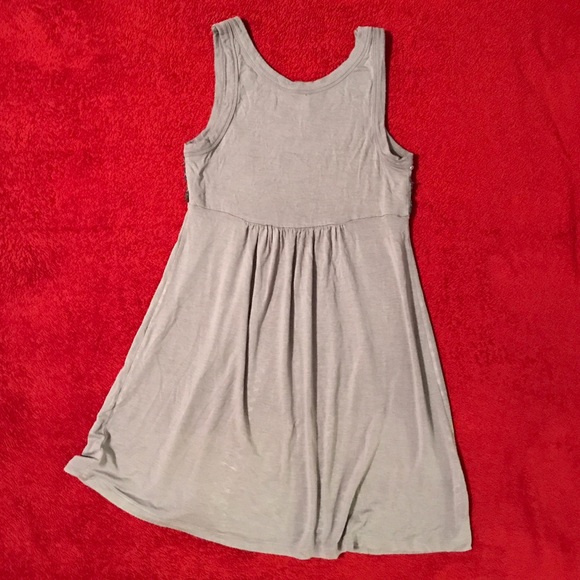 Grey Cotton Sequin Mini Dress - Picture 3 of 4
