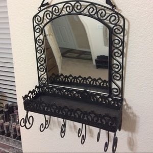 Hanging wall jewelry holder