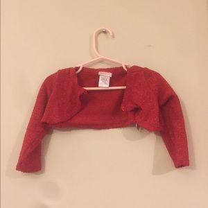 Glittery red toddler cardigan