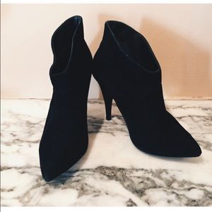 Black velvet booties