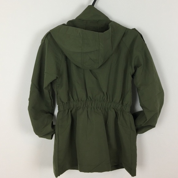 Little Girls Olive Green Military/Utility Jacket - Picture 3 of 5