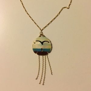 Hand painted sand dollar necklace