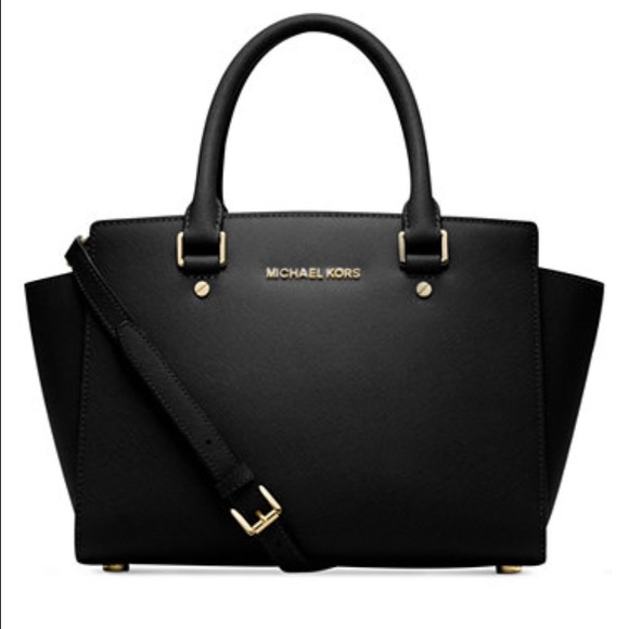 BLACK MICHEAL KORS BIG SELMA BAG