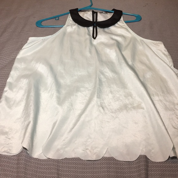 Mint Green Scalloped Tank