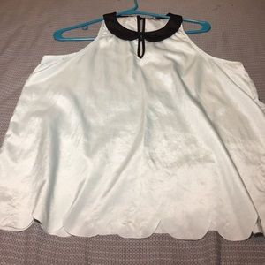 Mint Green Scalloped Tank