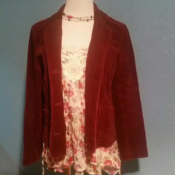 Burgundy Corduroy Blazer