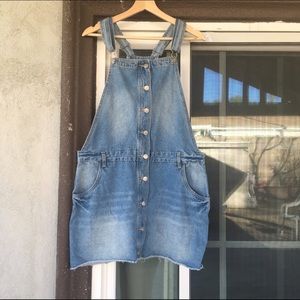 Denim dress overalls