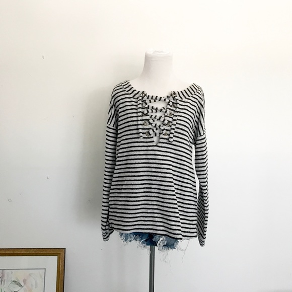 Anthropologie Sweaters - Anthropologie Striped Sweatshirt