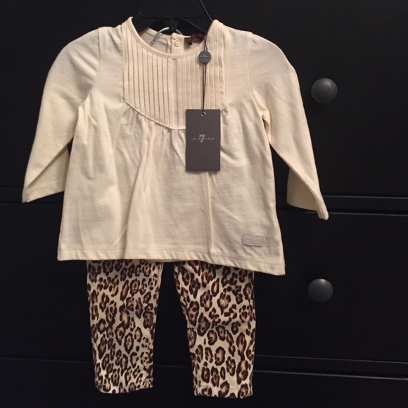 Baby Girl 7 For All Mankind Pants & Shirt Set - Picture 1 of 3