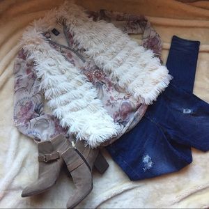 White Fringe / Fur Vest
