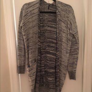 Long Grey Open Sweater. Size medium