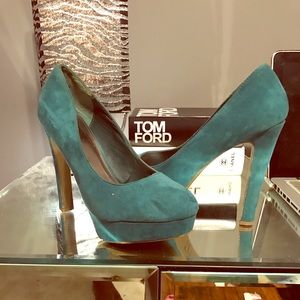 Turquoise Platform Heels