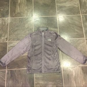 Women's Gray North Face Zip-Up
