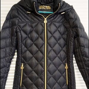Micheal Kors Diamond quilt down Coat Black M