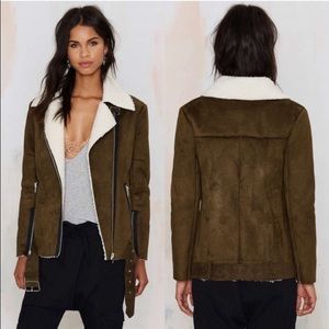 Suede shearling jacket