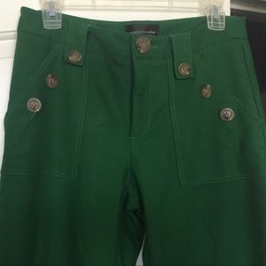 Anthropologie green sailor flare pants