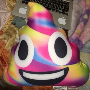 Rainbow emoji pillow