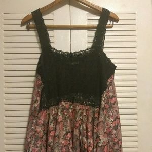 Floral Lacey Baby Doll w/ Uneven Hem