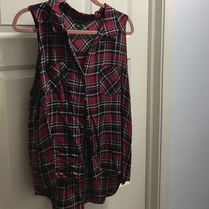 Rock & republic xl plaid sleeveless shirt