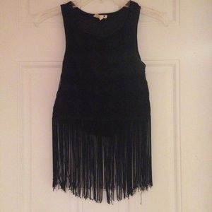 Black Fringe Tank