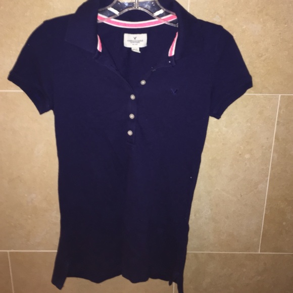Navy blue American eagle polo