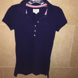 Navy blue American eagle polo
