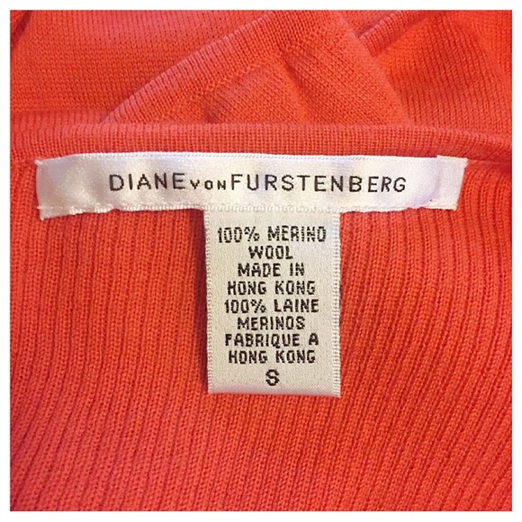 🚫SOLD🚫DVF Orange Wool Bottom Tie Blouson Top - Picture 4 of 4