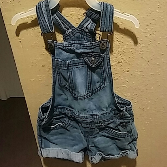 Girls Jean Short Overalls Size Small.