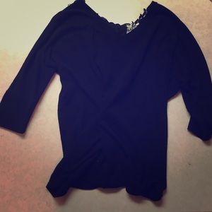 Black lace back sweater