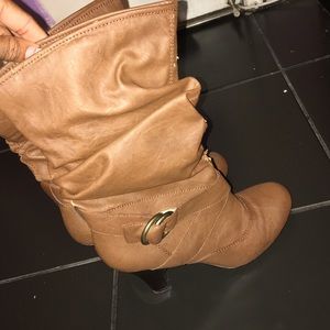 Cathy Jean Brown Heel Boots