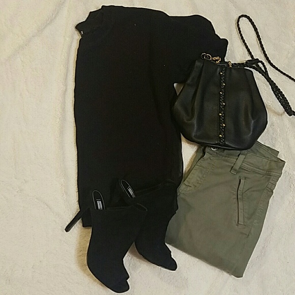 Knit sweater with sheer back