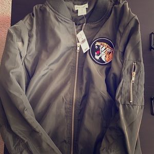 Olive green bomber jacket