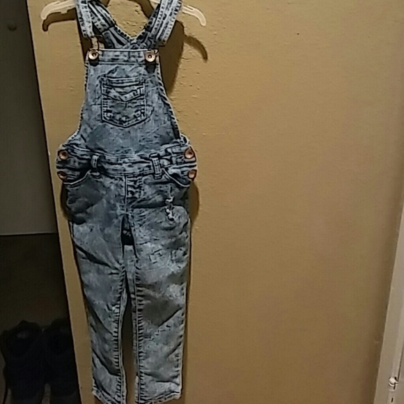 Girls Justice Acid Wash Overalls Size 5R