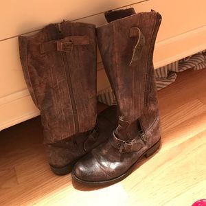 distressed boots