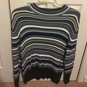 Blue gray & white turtleneck