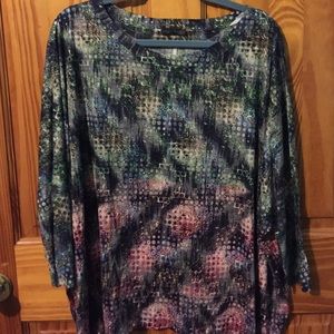 Nally & Millie one size printed 3/4 sleeve top
