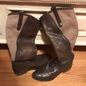 Brown Partially suede boots