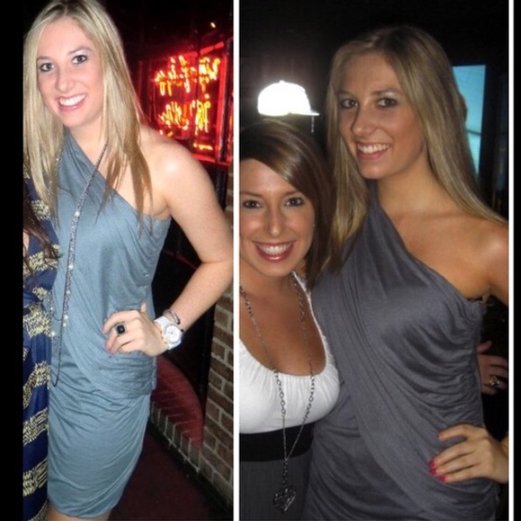 💥WKND SALE💥 MM Couture Gray One-Shoulder Dress - Picture 4 of 4