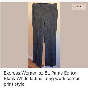 Express women's work dress pants sz 8L gray long