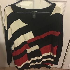 Black red & off white light weight sweater