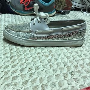 Silver sequins Sperry's