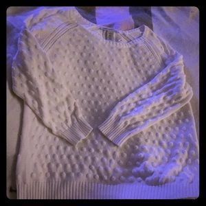 White Zipper Back Sweater