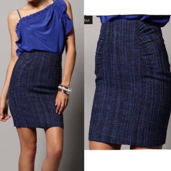 Nanette Laporte blue tweed pencil skirt