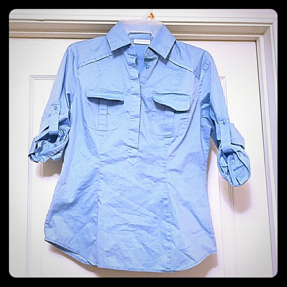 Blue button up